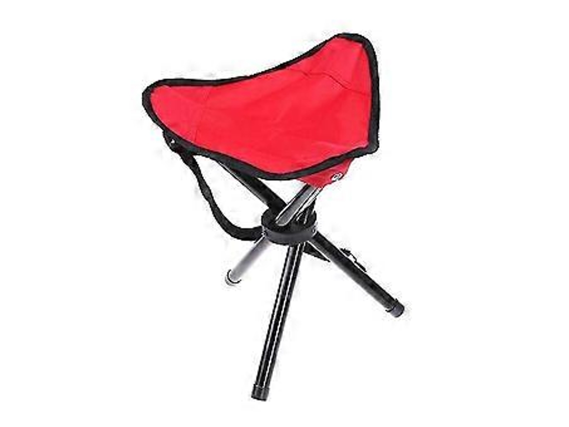 Banco Dobrável Portátil Com Tripé E Três Pernas, Cadeira E Assento Para Pesca, Acampamento E Caminhada Slowmoose (vermelho)