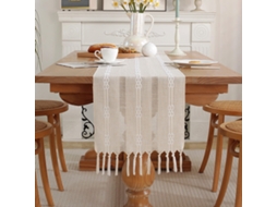Guardanapos Quadrados Longos de 70 com Bandeira de Mesa Sem Dobras Bandeira de Mesa Adequado para Penteadeira Mesa de Centro Buffet Off White