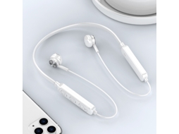Fones de Ouvido Intra auriculares Magnéticos Bluetooth Microfone Cancelamento Ruído MDUG (branco)