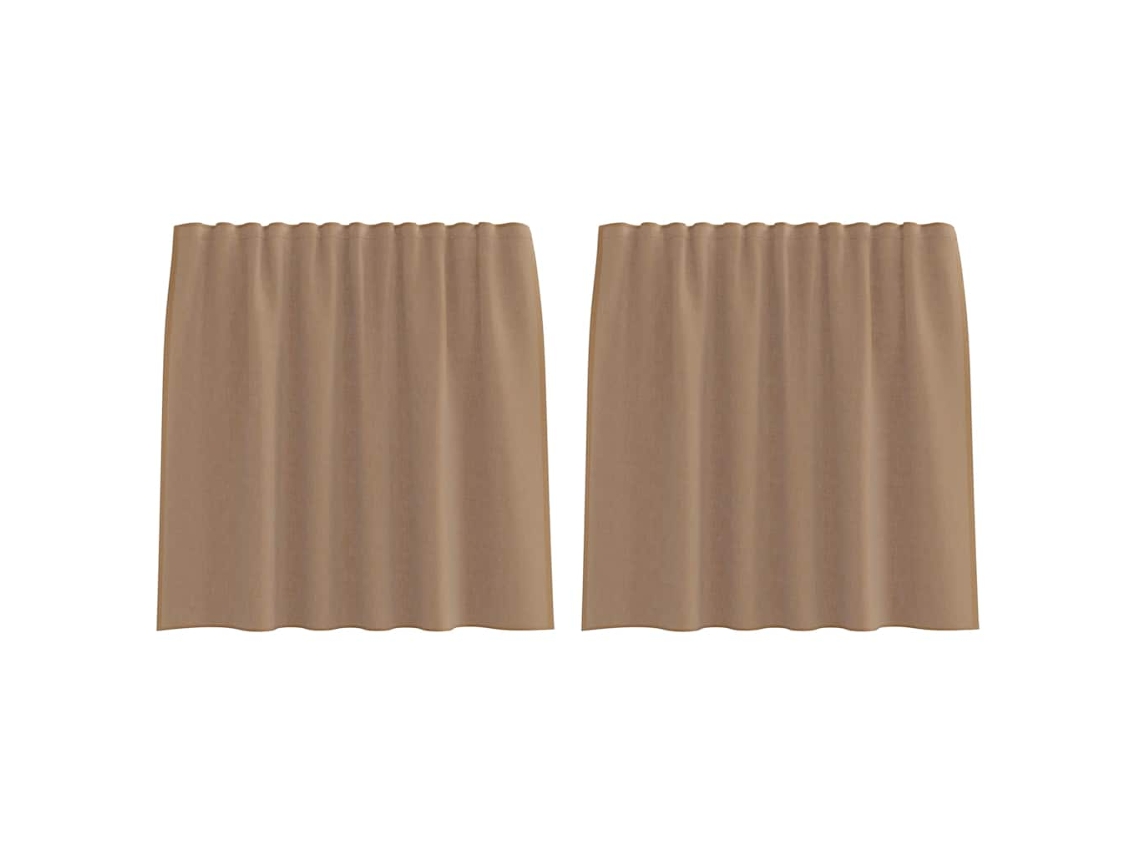 Cortinas de Voile com Bolsos para Varão 2 Pcs Castanho claro MAISON EXCLUSIVE