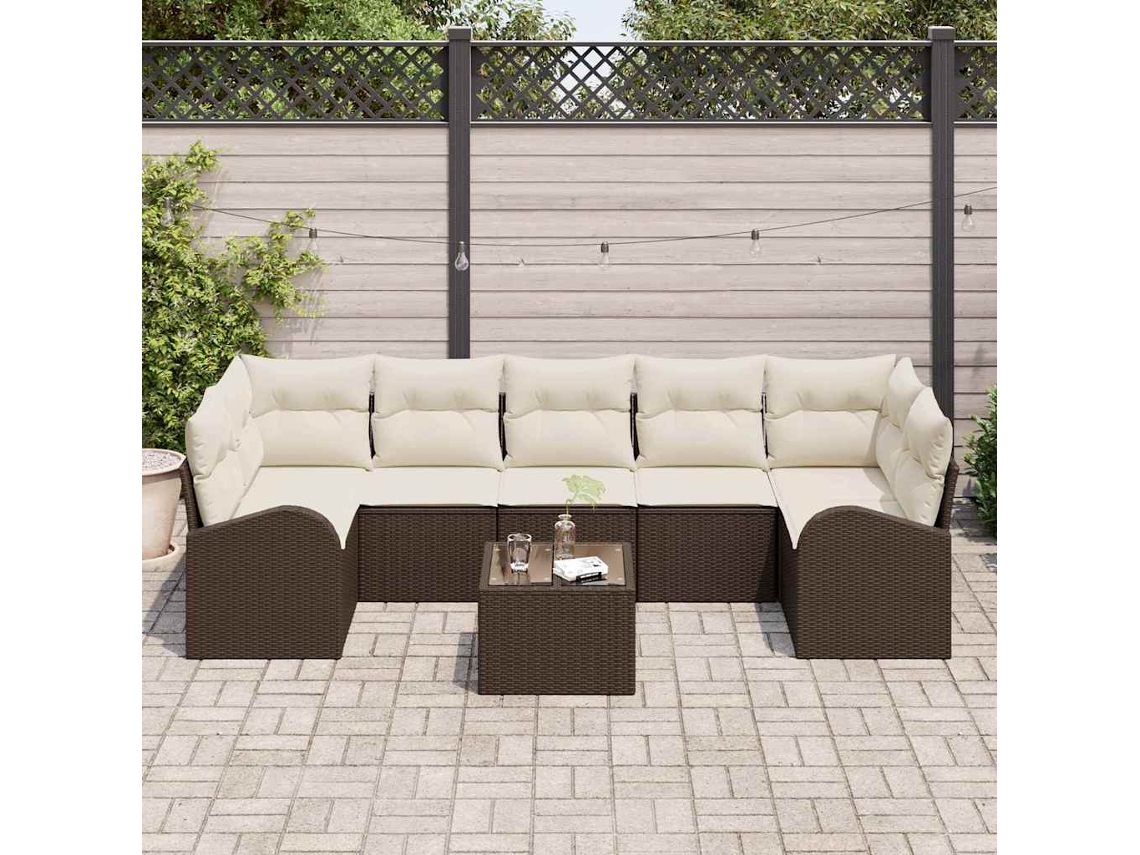 Vidaxl Conjunto De Sofá De Jardim 8 Unid. 7-número De Lugares