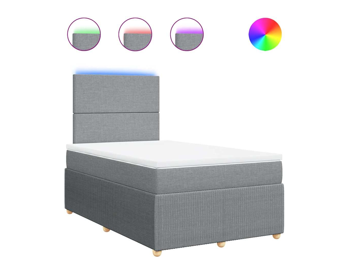 Cama Boxspring com Colchão 120x190 cm Tecido Cinzento Claro MAISON EXCLUSIVE