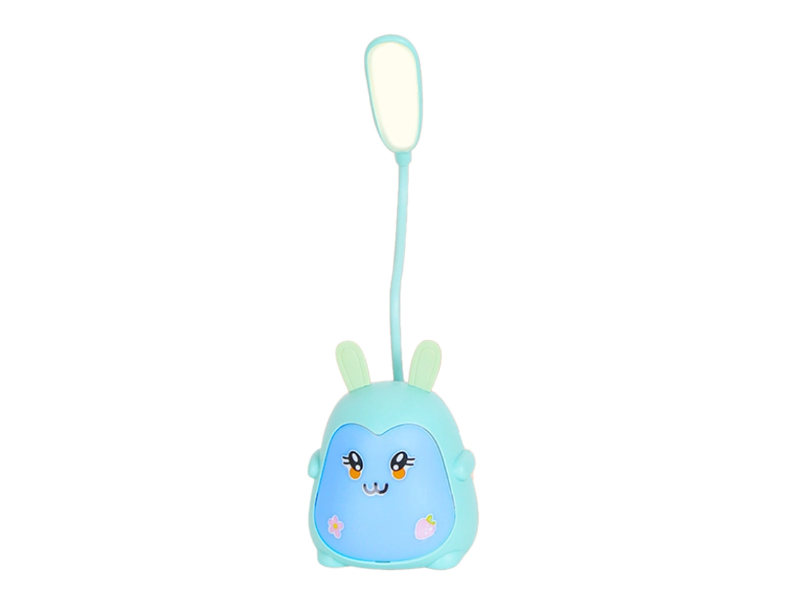 Rebe-lâmpada De Escritório Bonita Para Crianças Usb Recarregável Com Pescoço De Cisne 3 Níveis Luz Noturna Mesa Dormitório Azul