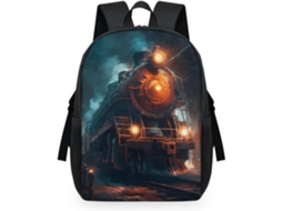 Mochila Vintage com Estampa Aquarela de Trem a Vapor para Mulheres 32 5 X 15 X 44 9 Cm Tecido de Malha Estampa