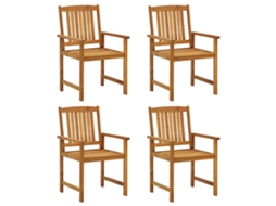 Vidaxl Cadeiras De Jardim 4 Pcs Madeira De Acácia Maciça