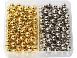 200 Tachinas em estojo transparente, cabeça redonda de 6 mm, fáceis de usar e reutilizar, tachinas de metal para
