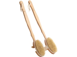 Escova De Banho Madeira Removível Com Cabo Longo, 2 Peças, Escova Corporal, Para Massagem Nas Costas, Escova Esfoliante