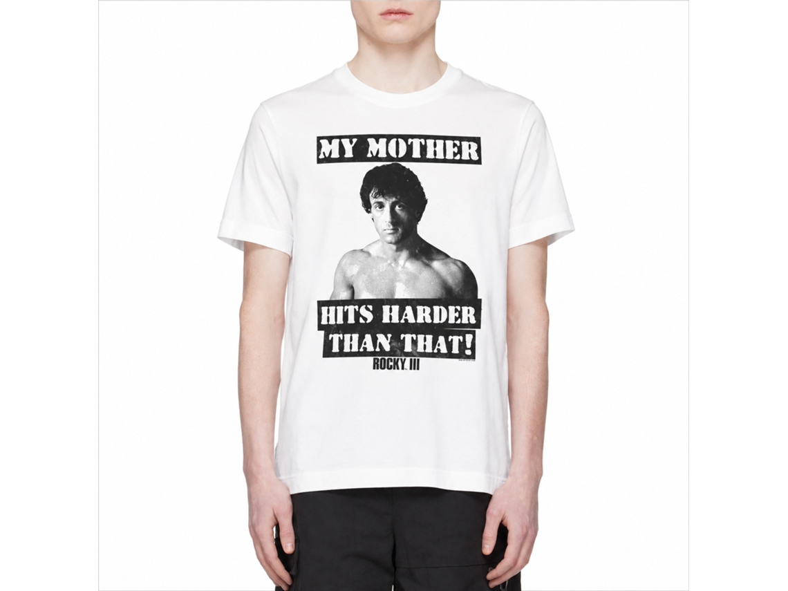 Rockinstone Rocky Movie Hits Harder Than That White Adult T-shirt Size:l