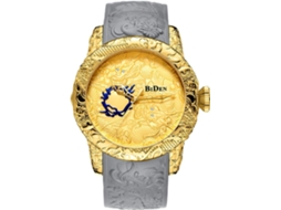 Lurelia Relógio Masculino, Movimento De Quartzo, Analógico, Silicone, Vidro Mineral, Dourado