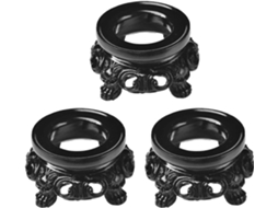 Base Preta Ciieeo Para Bolas De Cristal 3a 4cm, Pedestal Decorativo Vazado Em Resina, Conjunto De 3 Peças Para Decoração