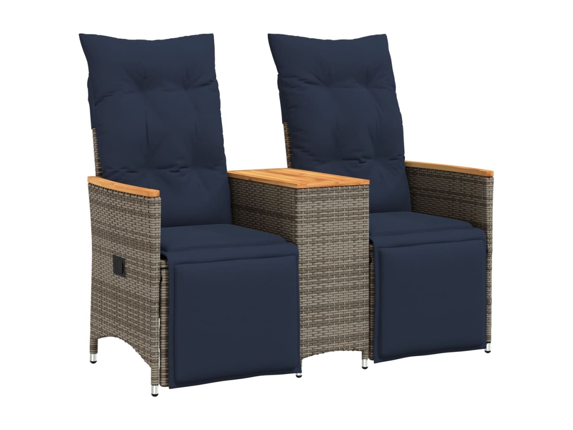 Reclining Garden Sofa, Reclining Garden Sofas Vidaxl Cinzeto Rattan / Vime