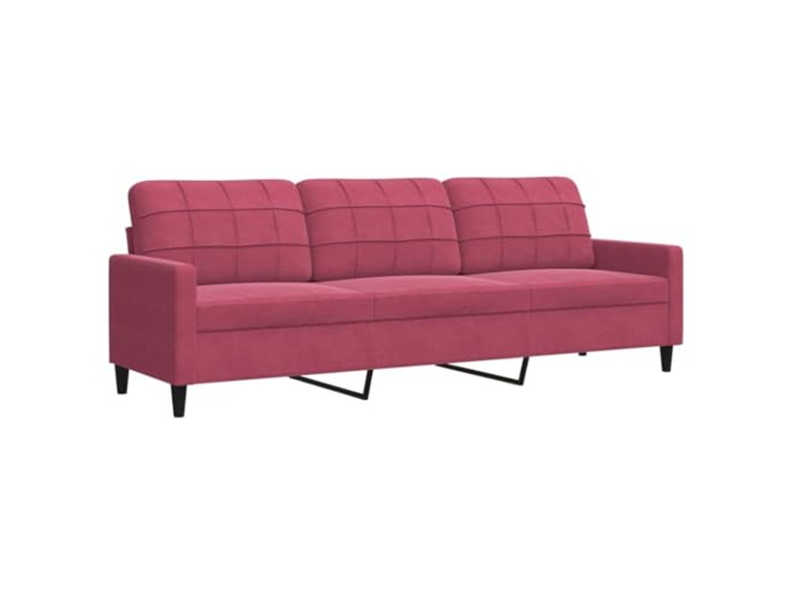 3-seater Sofa, 3-seater Sofas Vidaxl Vermelho Veludo (n/a)