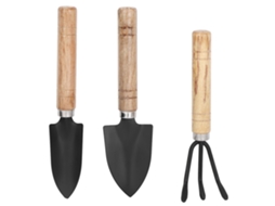 Conjunto de 3 Ferramentas de Jardinagem Mini Pá Grada Tridente para Plantio em Vasos S/MARCA