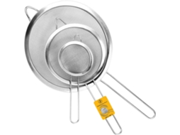 Conjunto De Três Escorredores De Aço Inoxidável De Tamanhos Diferentes Para Cozinha