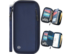 Porta-passaporte E Carteira De Viagem, Resistente À Água E Com Bloqueio Rfid, Organizador Multifuncional Com Alça De Pulso E Zíper