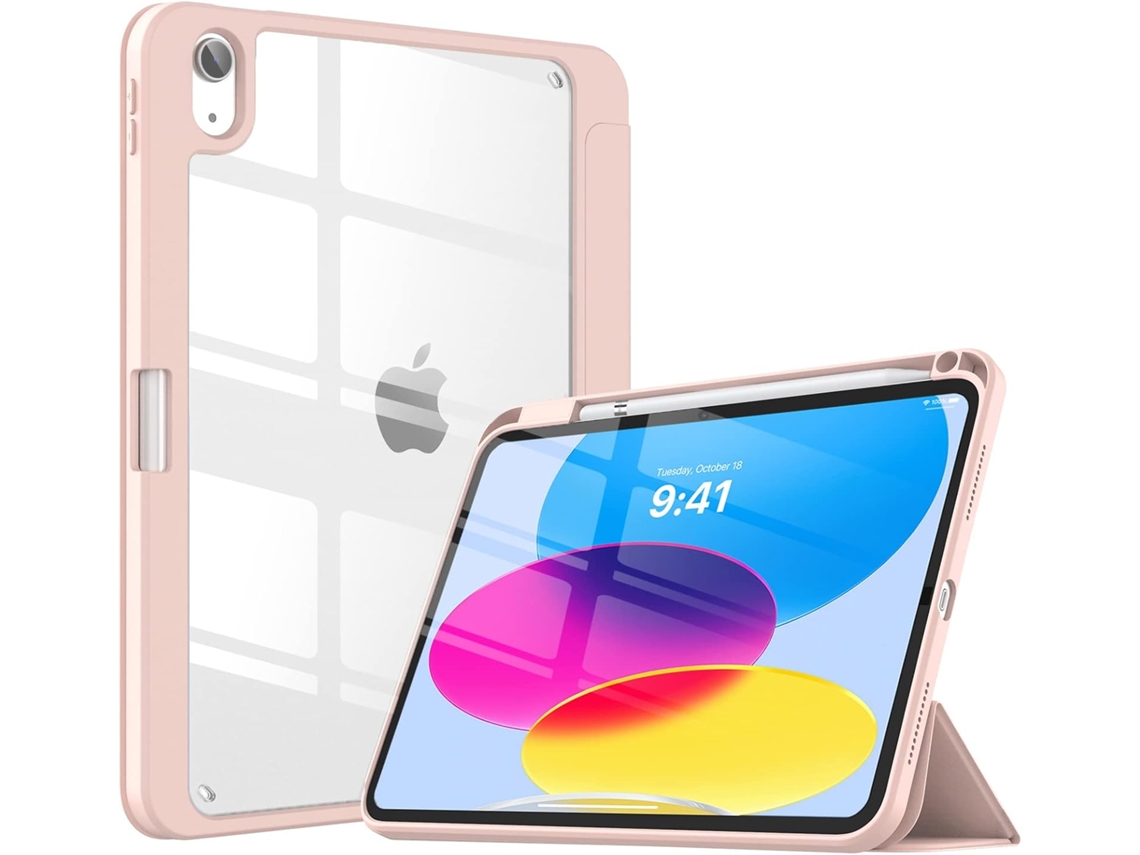 Capa Protetora Para Ipad, Cor Rosa, Compatível Com Ipad, Com Porta-caneta, Ativação Automática