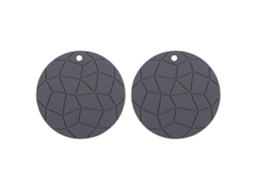 Luvas de Silicone Cinza Geométricas, Posavasos Redondos, Protetores Contra o Calor, 2 Unidades