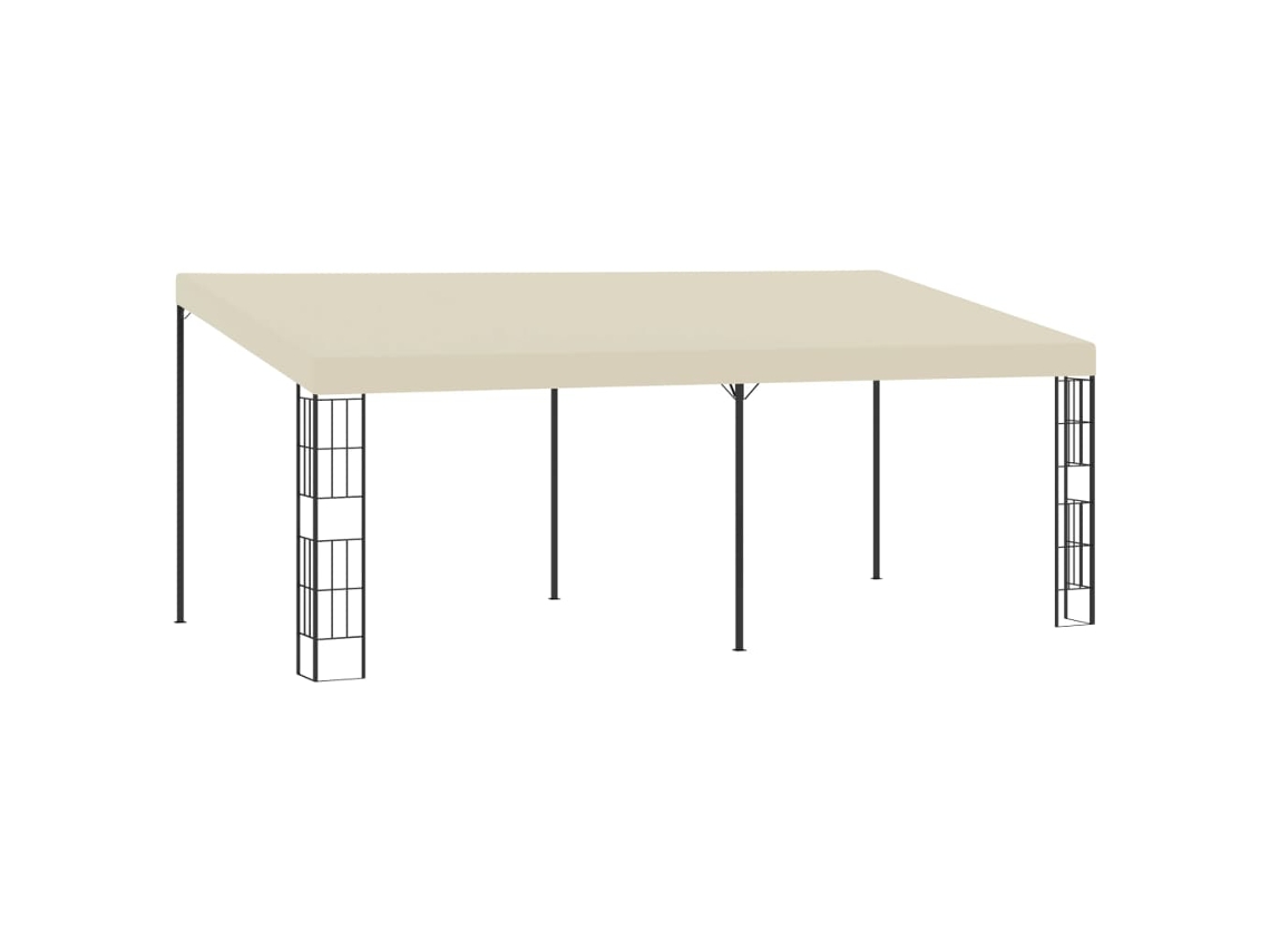 Vidaxl Gazebo De Montagem Na Parede 3x6 M Tecido Creme