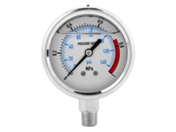 Manómetro De Pressão Hidráulica 1mpa/140psi Com Conexão Npt1/4 Base Entry