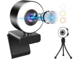Webcam 1080p, Webcam Hd Com Luz De Microfone, Campo De Visão Da Câmera Usb Para Pc Com 90 Plug And Play, Webcam Com Suporte Brilvibera