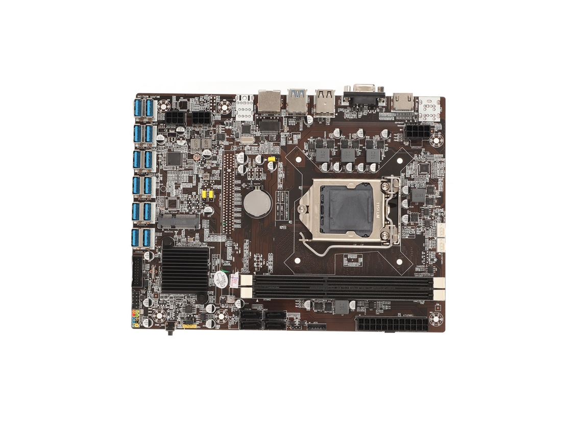 Placa-mãe De Mineração 12 Usb3.0 Vga Hdmi Saída Dupla Ddr3 Para Pc Desktop Intel B75
