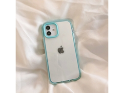 Capa Para Iphone 17 Pro Ciano, Modelo Simples 3 Em 1, Com Proteção Total. Cor Vibrante.