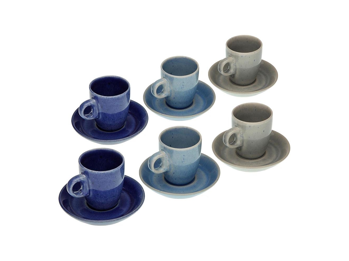 Conjunto de Chávenas de Café Cerâmica 12 Peças