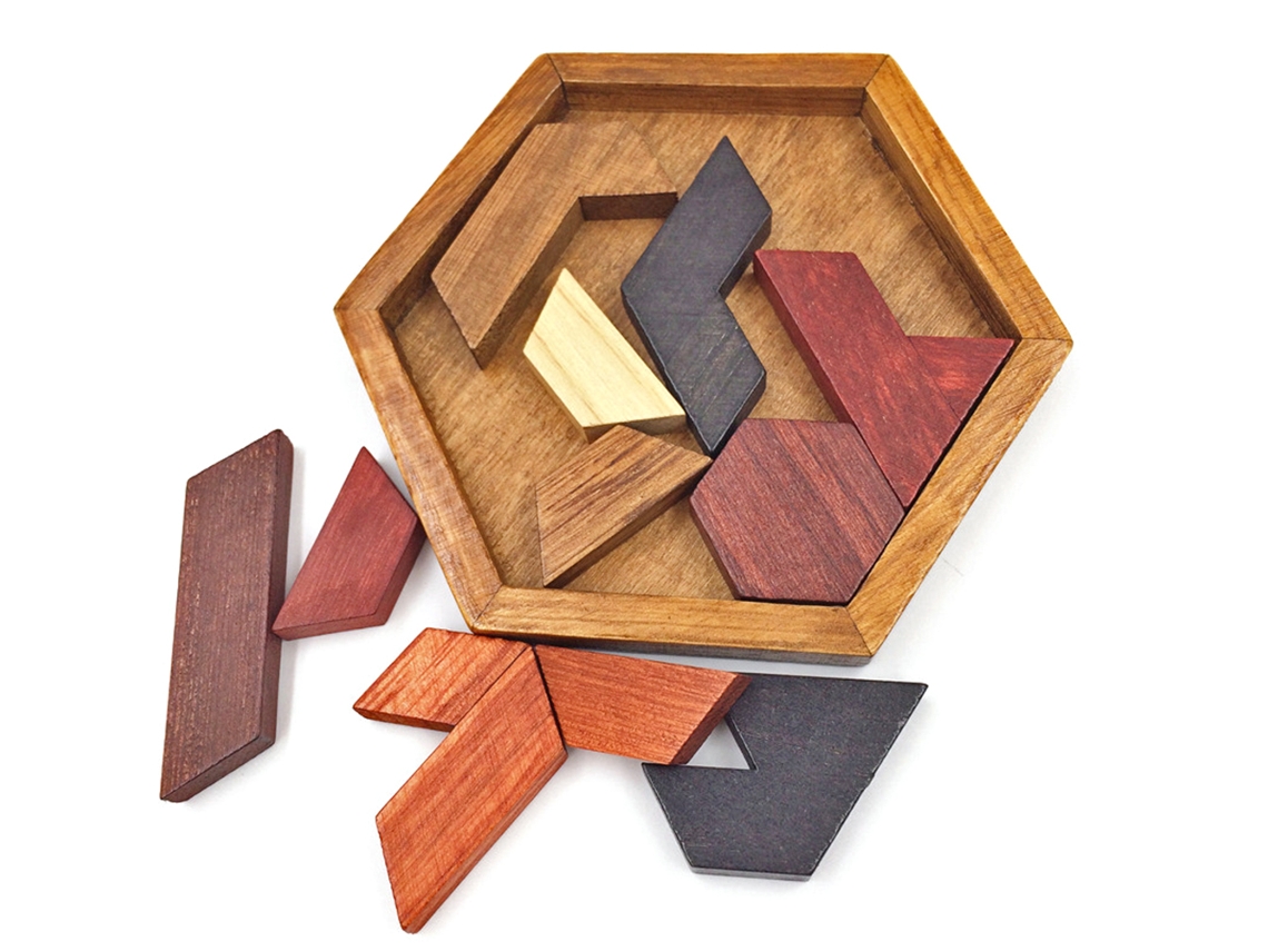 Walshlxq rompecabezas de Madera Con Formas Geométricas Juego Educativo para Niños Rompecabezas Tangram