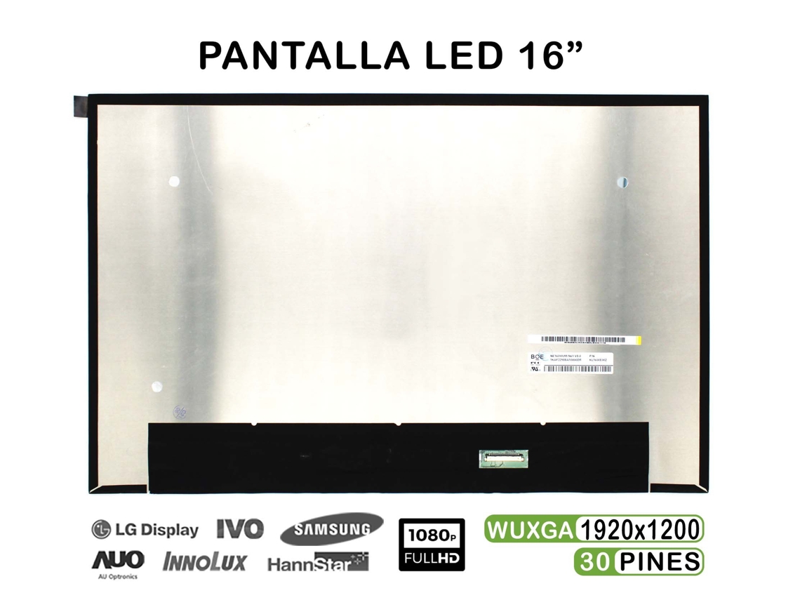 Tela LED de 16 polegadas para laptop Ne160wum N61 V8.0 compatível com 30 pinos