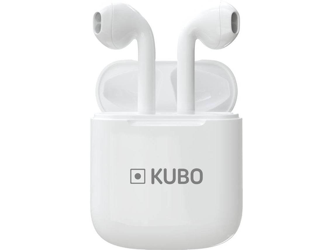 Auriculares Bluetooth True Wireless KUBO Bt (In Ear - Microfone - Branco)