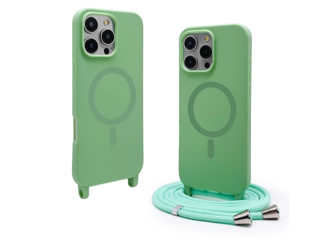 Zsanfs Capa Silicone Para Iphone 16pro Max, Com Cordão, Cor Verde
