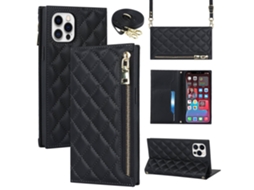 Capa Pega Para Iphone 12 Pro Max Pele Sintética Preto