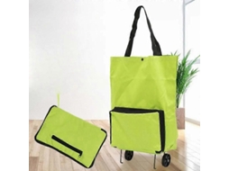 Nova Sacola de Compras Dobrável, Carrinho de Compras Dobrável, Sacola Reutilizável de Alta Capacidade com Rodas, Sacola Verde. GOKOCO