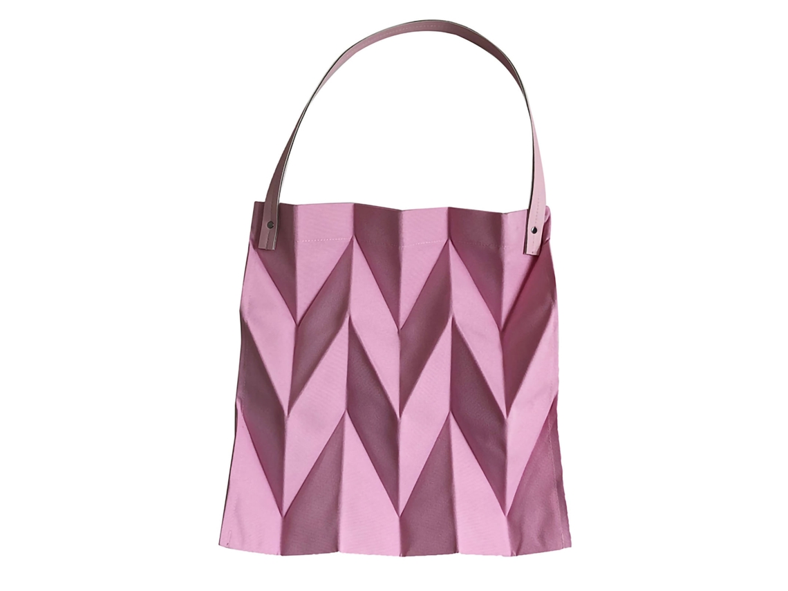 Bolsa Tote Reutilizável Grande Capacidade com Design Linha Poligonal Rosa S/MARCA