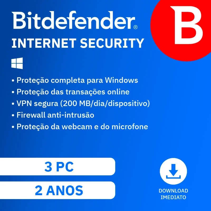 BITDEFENDER Internet Security (3 Dispositivos - 2 Anos - PC - Formato Digital)