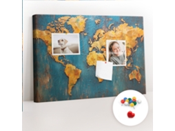 Painel De Cortiça Para Parede Mapa-múndi Decorativo Para O Quarto Das Crianças Espelharte (60x40 Cm)