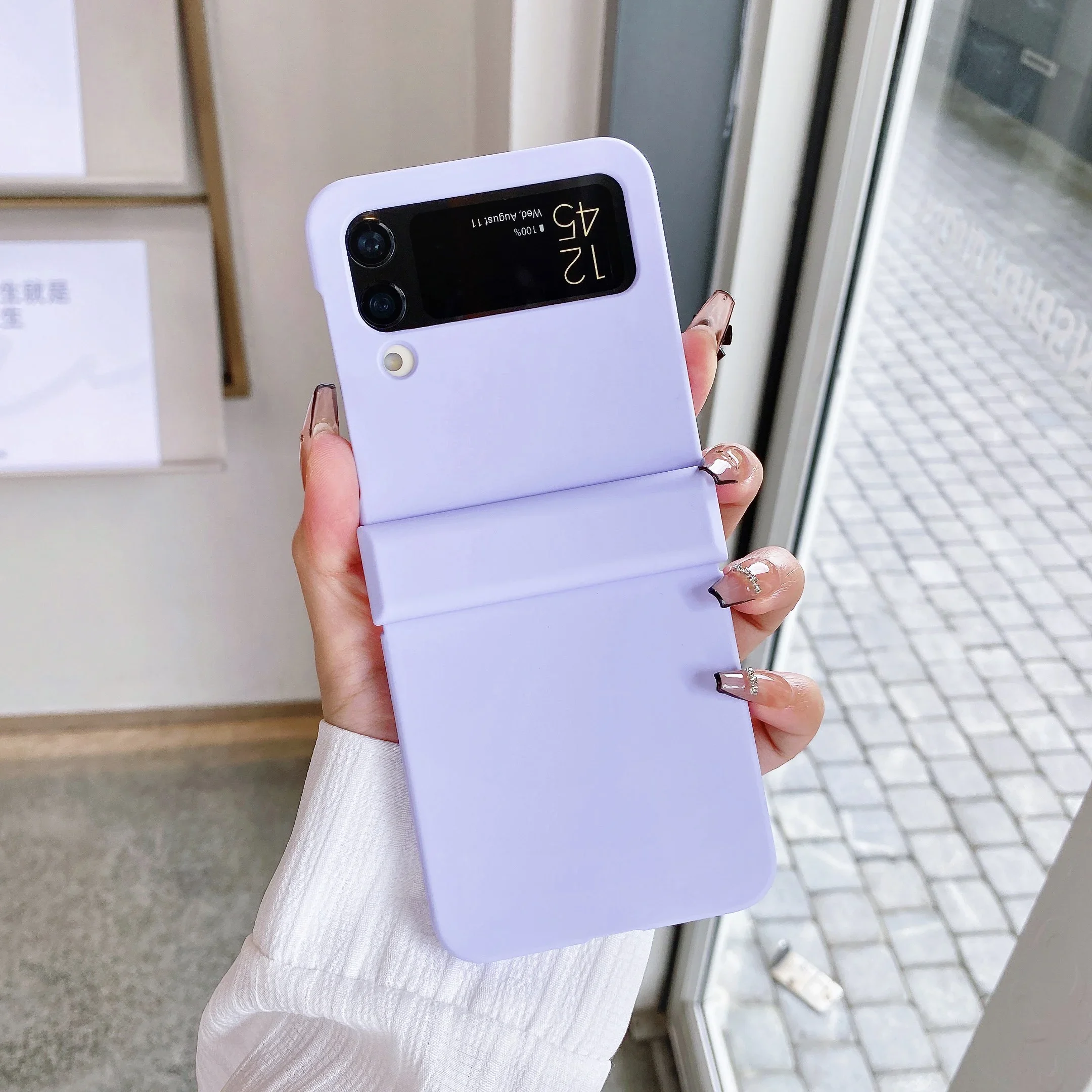 (roxo Claro, Galaxy Z Flip 7 Fe) Capa Dobrável Rígida Ultrafina Para Celular, Resistente A Impactos, Confortável Ao Toque E Altamente Protetora.