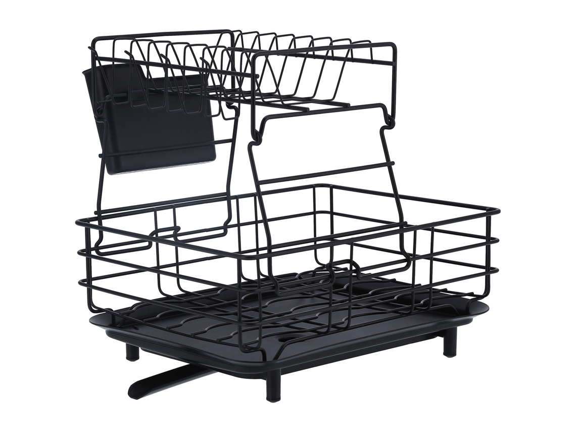 Rack De Secagem Ferro Forjado Duplo Cozinha Prato Drenagem