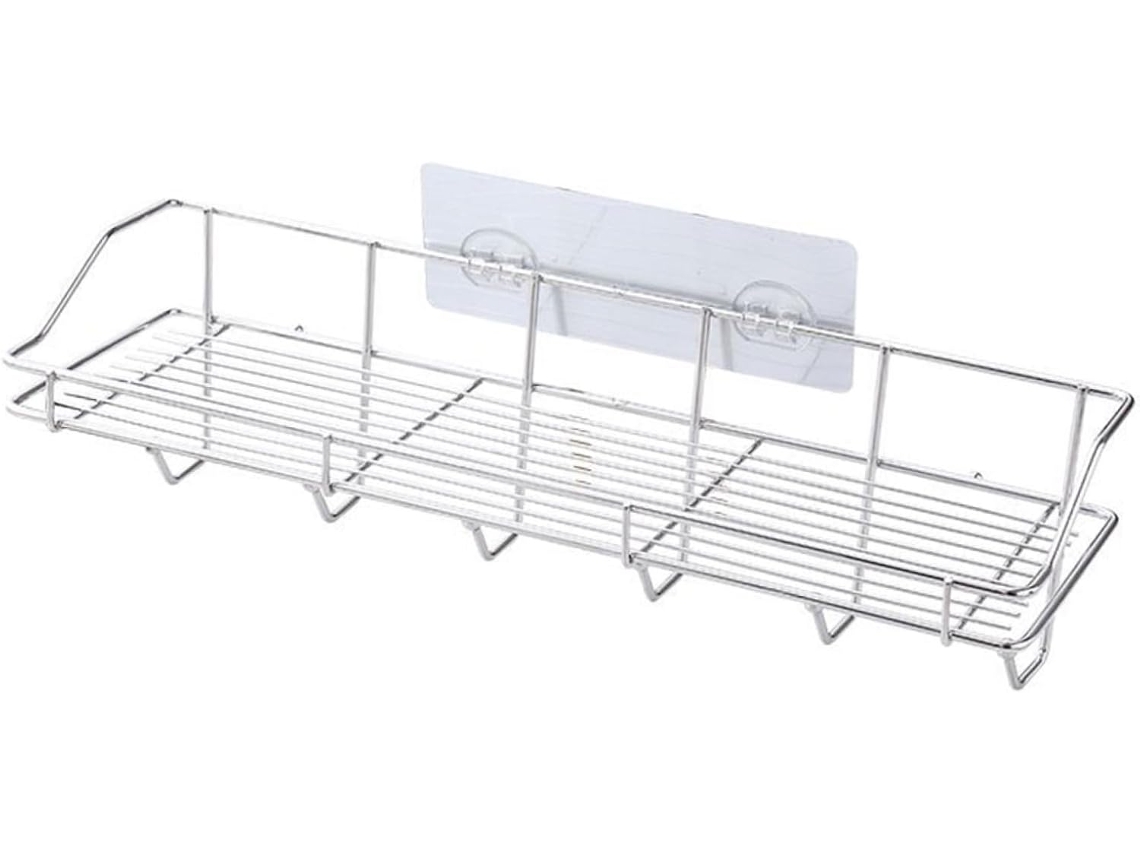Prateleira De Parede Em Aço Inoxidável Para Cozinha, Com 6 Ganchos, Design Para Ambientes Secos, Fácil De Instalar