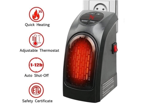 LETOUCH Mini Potente 400 W Radiador Elétrico Aquecedor Ventilador de Ar Baixo Consumo para Banheiro Sala de Estar