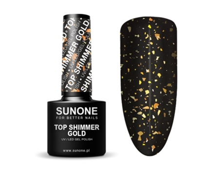 Glittering Gold Hybrid Nail Top Coat, 5g Sunone