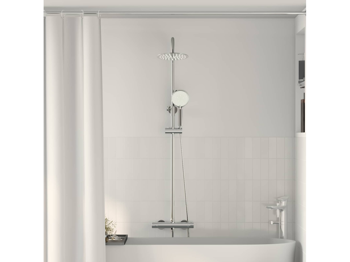 Vidaxl Conjunto De Sistema De Chuveiro Termostático Cromo