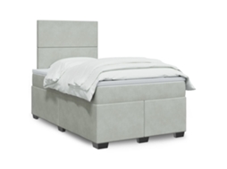Vidaxl Cama Boxspring com Colchão 120x190 Cm Veludo Cinzento claro