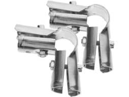 Adaptadores de Tubo para Estufa Inoomp de 2 Peças, Metal com Revestimento de Zinco, Abraçadeiras Triplas Curvadas para CHABERLU