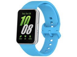 Bracelete Para Samsung Galaxy Fit 3 - Silicone Cor Sólida - Fivela Colorida - Azul-celeste