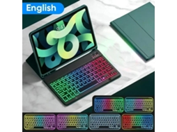 Capa Com Teclado Para Ipad 10.27/8/9thair3/pro10.5 Geração, Retroiluminação Em Cores Do Arco-íris, Teclado Destacável Verde Escuro Hexinyigjly