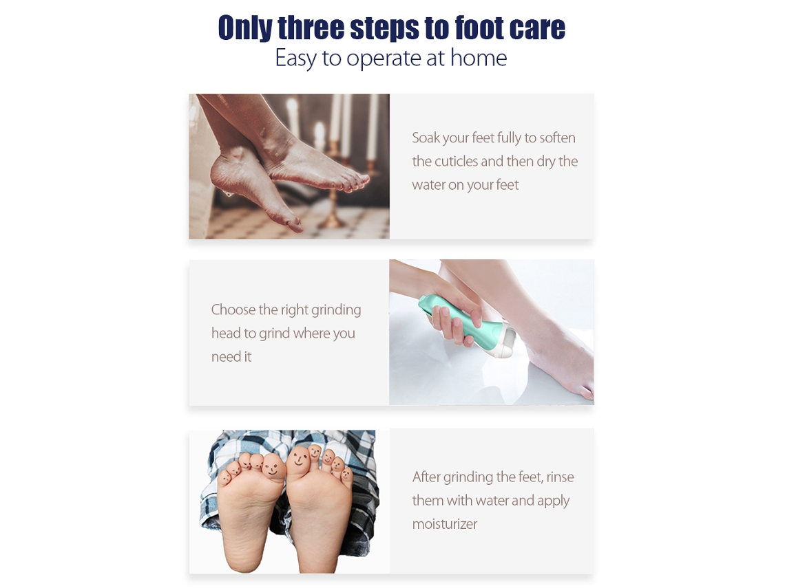 Experiência em esfoliação, lixa elétrica para pés para pedicure profissional em casa, removedor de pele morta com rolo grosso, rolo fi -SLOWMOOSE