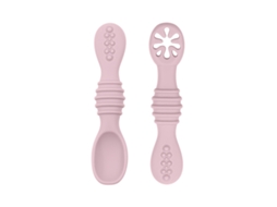 Conjunto de Talheres para Bebê, Feito de Silicone de Qualidade Alimentar, com uma Colher Adesiva. MDUG (lilás Claro)