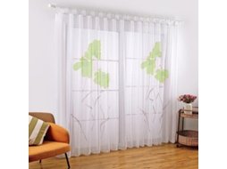 2 Cortinas de Sala Nova Line com estampa floral, 150x260cm, verde