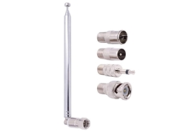 Antena Telescópica De 75 Ohms Para Rádio Com Conector Macho Tipo F Aquaforge